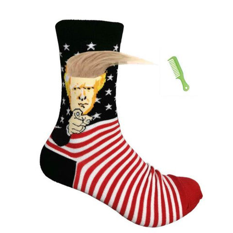Trump Socks with Gold Hair/Comb